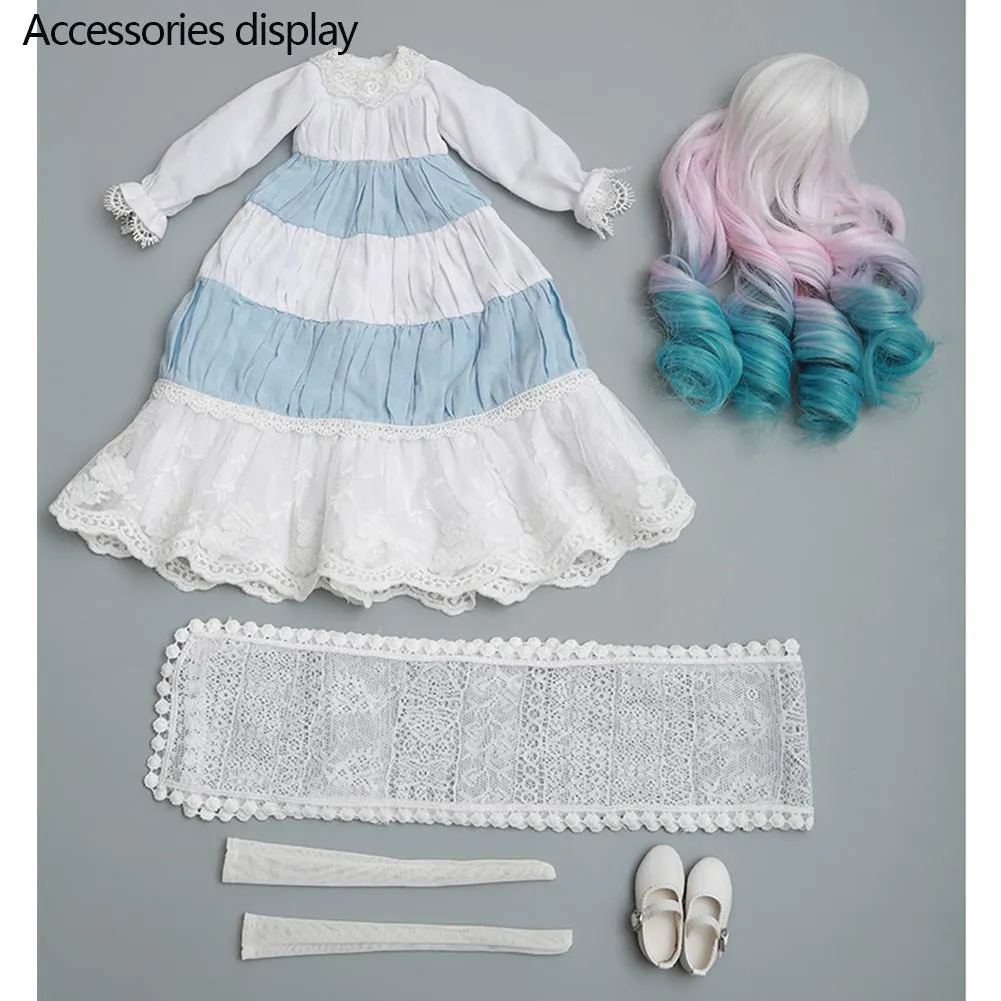 1/4 Bjd Doll Sd Doll 42.5cm 16.7 Inches Joint Doll Full Set -with a Dress, Wig, Shoes, Trend Puppet Birthday Children's Day Gift