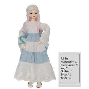1/4 Bjd Doll Sd Doll 42.5cm 16.7 Inches Joint Doll Full Set -with a Dress, Wig, Shoes, Trend Puppet Birthday Children's Day Gift