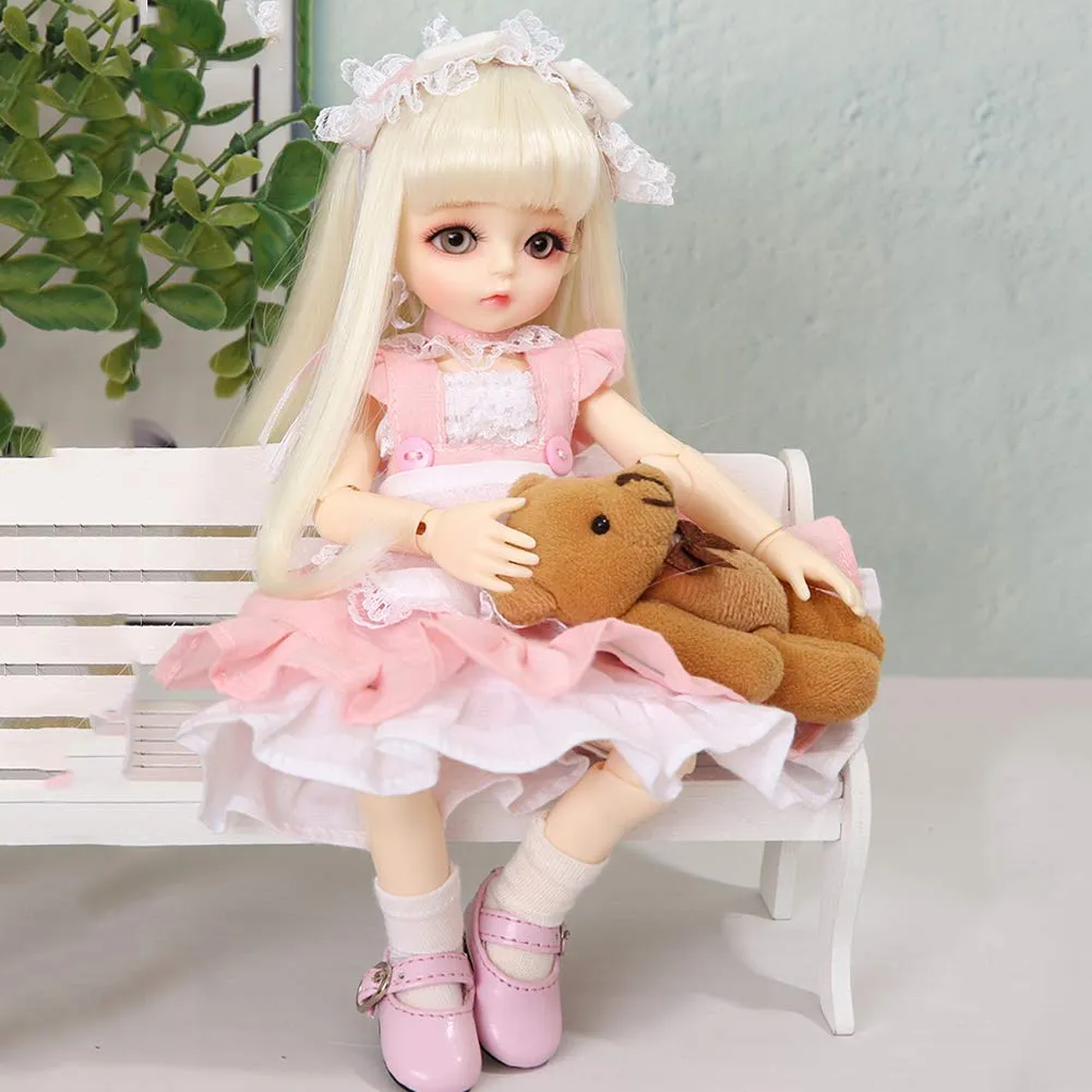 1/6 SD BJD Dolls Full Set 26Cm 10" Jointed Dolls DIY Toy Action Figure   Makeup   Wig   Shoes Girls Surprise Gift