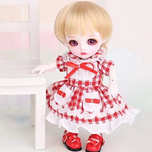 1/8 BJD Doll SD Dolls 16CM/6.29" Movable Joints with Hair Makeup Gift Collection Christmas Decoration Fashion Handmade Doll Can Changed Makeup and Dress DIY
