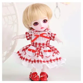 1/8 BJD Doll SD Dolls 16CM/6.29" Movable Joints with Hair Makeup Gift Collection Christmas Decoration Fashion Handmade Doll Can Changed Makeup and Dress DIY