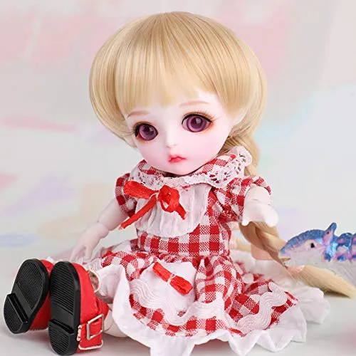 1/8 BJD Doll SD Dolls 16CM/6.29" Movable Joints with Hair Makeup Gift Collection Christmas Decoration Fashion Handmade Doll Can Changed Makeup and Dress DIY