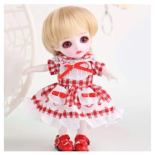 1/8 BJD Doll SD Dolls 16CM/6.29" Movable Joints with Hair Makeup Gift Collection Christmas Decoration Fashion Handmade Doll Can Changed Makeup and Dress DIY