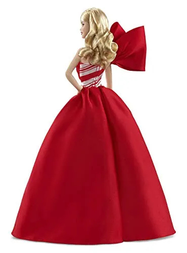 2019 Holiday Barbie Doll, 11.5-Inch, Blonde, Wearing Red and White Gown, with Doll Stand and Certificate of Authenticity