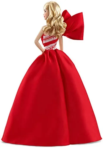 2019 Holiday Barbie Doll, 11.5-Inch, Blonde, Wearing Red and White Gown, with Doll Stand and Certificate of Authenticity