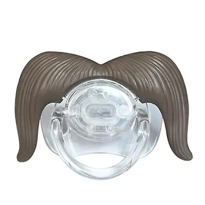 2Pcs 6# Funny Baby Beard Pacifiers Nipple, Food Grade Silicone Teethers AZ12402