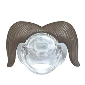 2Pcs 6# Funny Baby Beard Pacifiers Nipple, Food Grade Silicone Teethers AZ12402