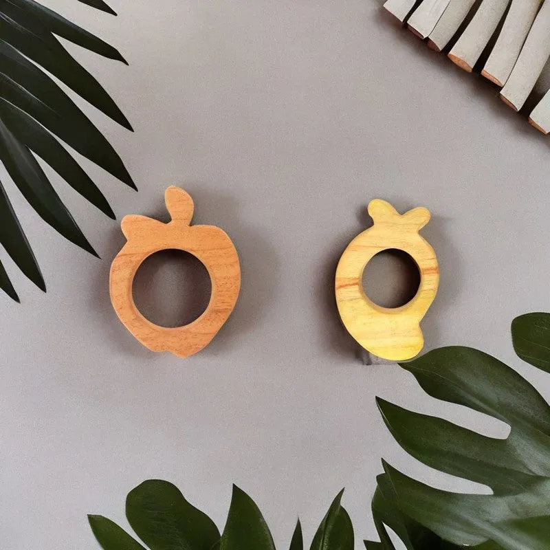 Apple and Mango Shaped Neem Wood Teethers