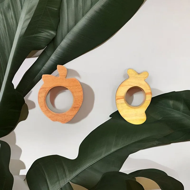 Apple and Mango Shaped Neem Wood Teethers