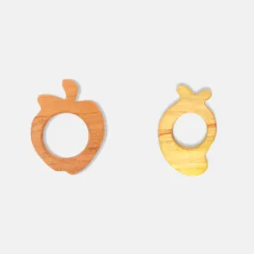 Apple and Mango Shaped Neem Wood Teethers