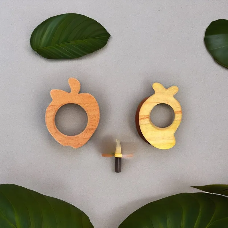 Apple and Mango Shaped Neem Wood Teethers