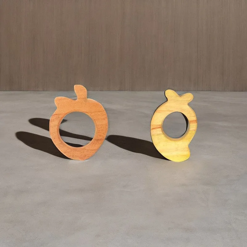 Apple and Mango Shaped Neem Wood Teethers