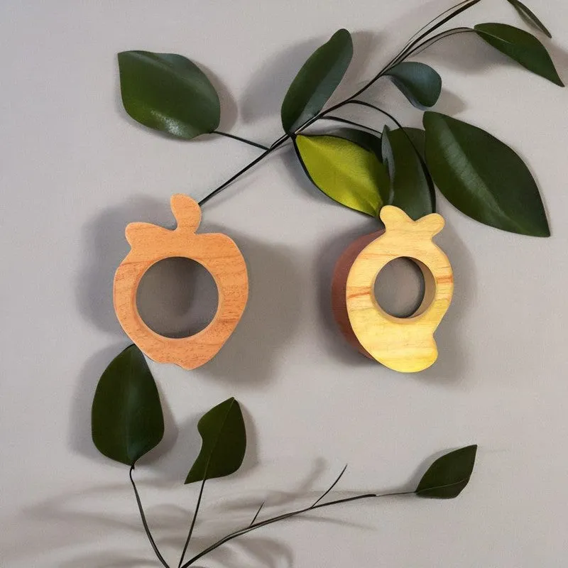 Apple and Mango Shaped Neem Wood Teethers