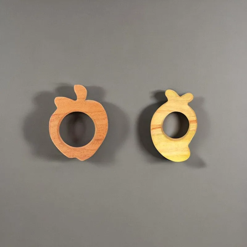 Apple and Mango Shaped Neem Wood Teethers