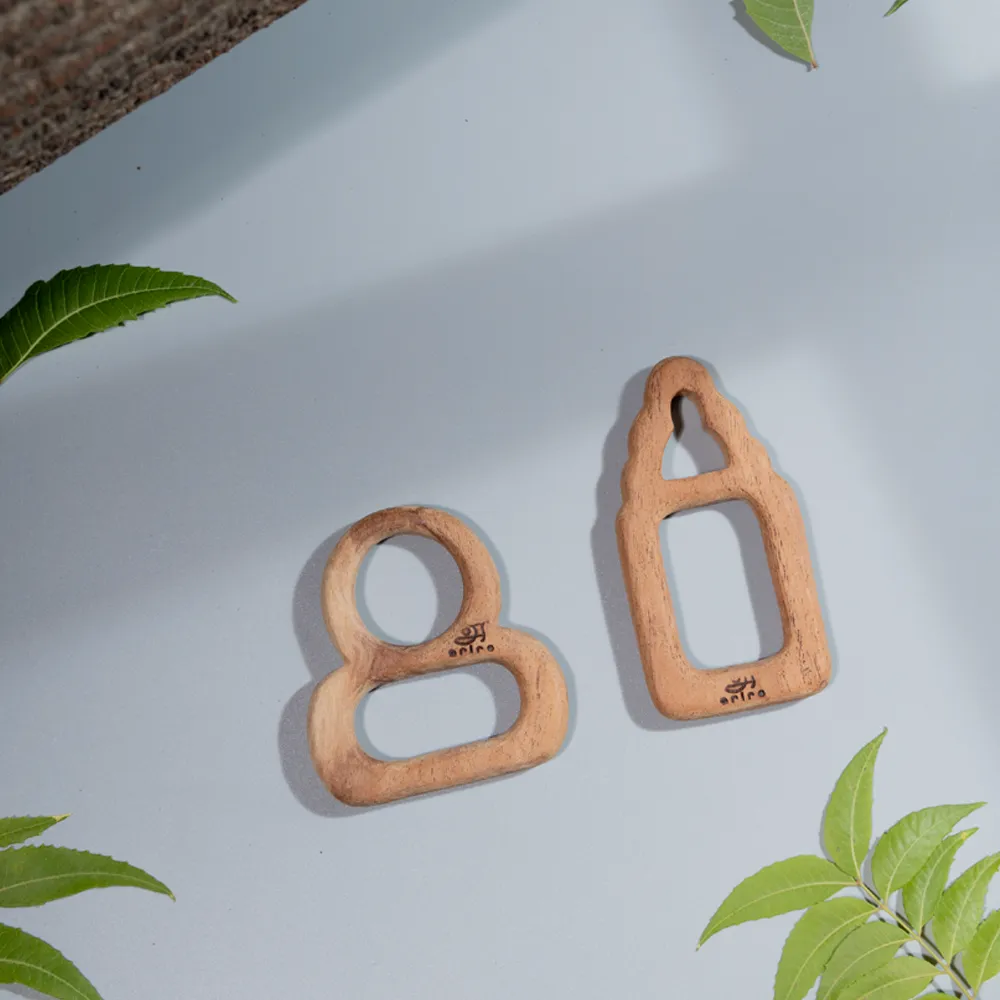 Ariro Toys Wooden Teethers-Pacifier & Milk Bottle