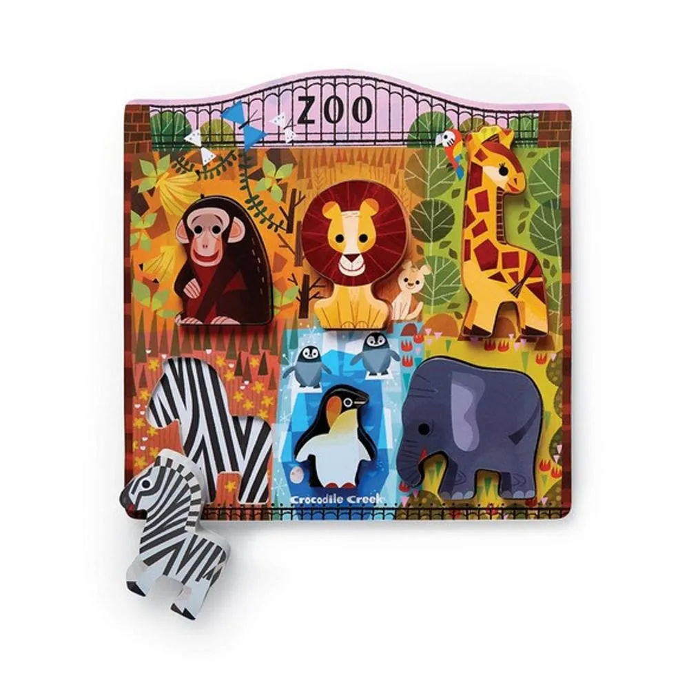 At the Zoo 6pc Wood Puzzle   Playset