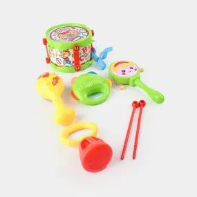 Baby Drum Rattle 5Pcs Set Green - Sunshine