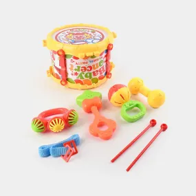 Baby Drum Rattle 5Pcs Set Yellow - Sunshine