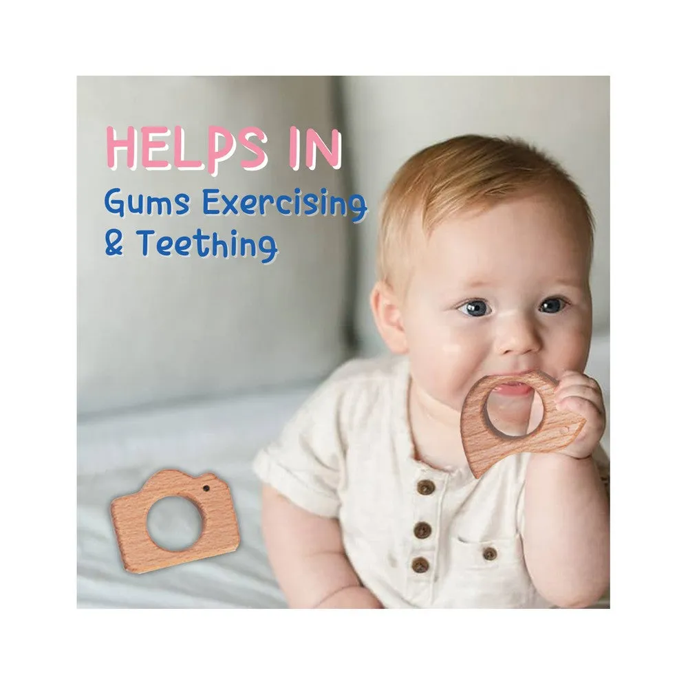 Baby Natural Steam Beech Wooden Teethers - Pack Of 2