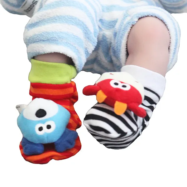 Baby Soft Rattle Toys for Hands and Feet, Wrist and Sock Rattles, Multicolor
