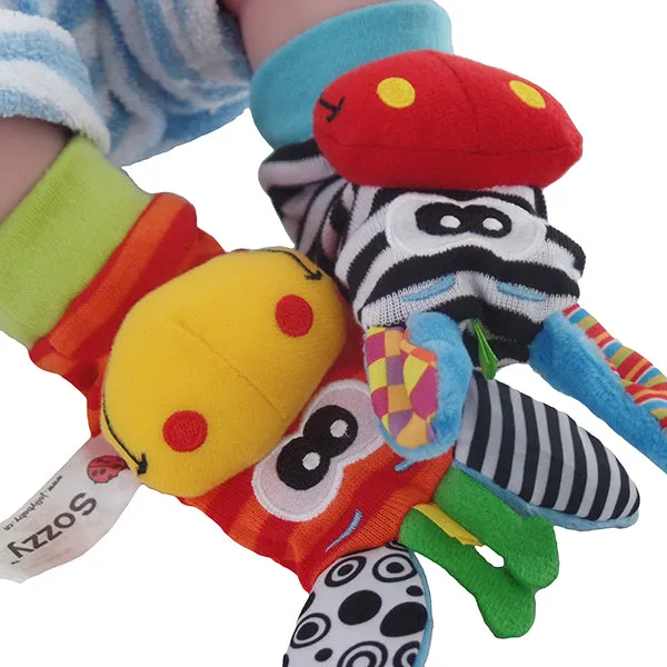 Baby Soft Rattle Toys for Hands and Feet, Wrist and Sock Rattles, Multicolor