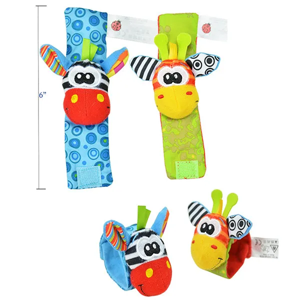 Baby Soft Rattle Toys for Hands and Feet, Wrist and Sock Rattles, Multicolor