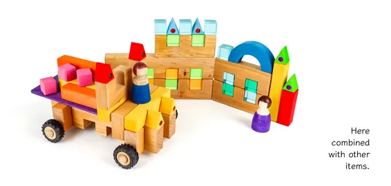 Bauspiel Translucent Building Cubes | 20 Pieces