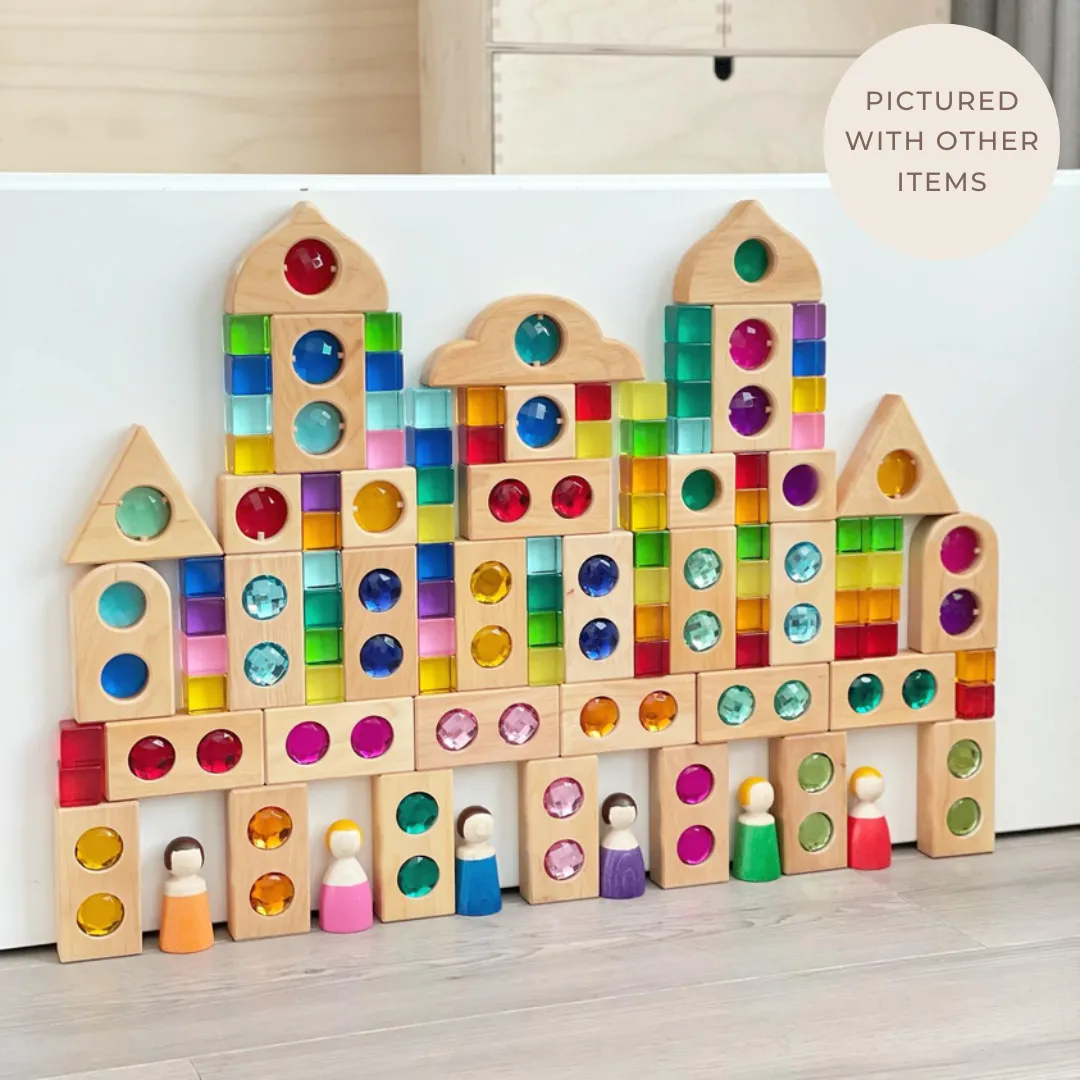 Bauspiel Translucent Building Cubes | 20 Pieces