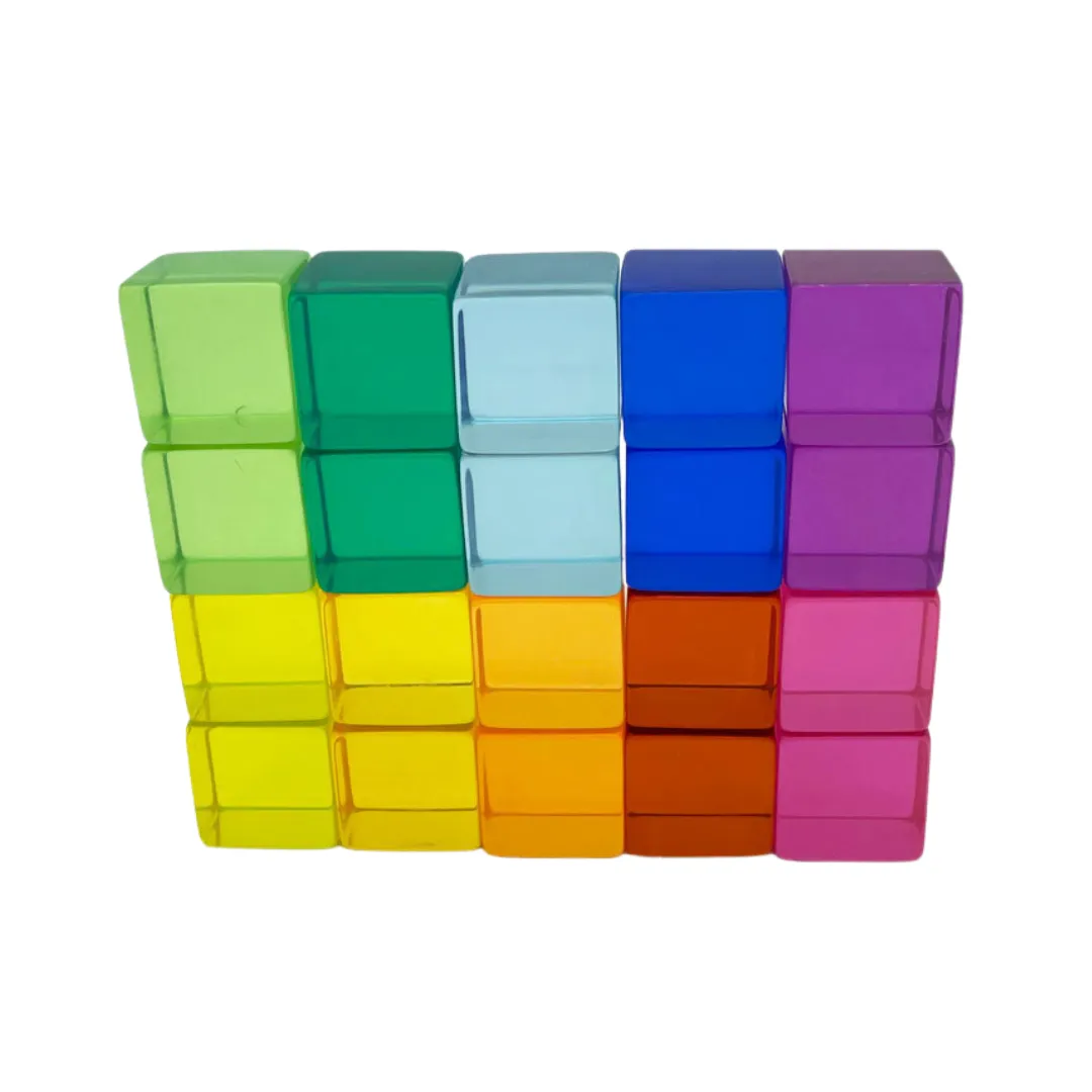Bauspiel Translucent Building Cubes | 20 Pieces