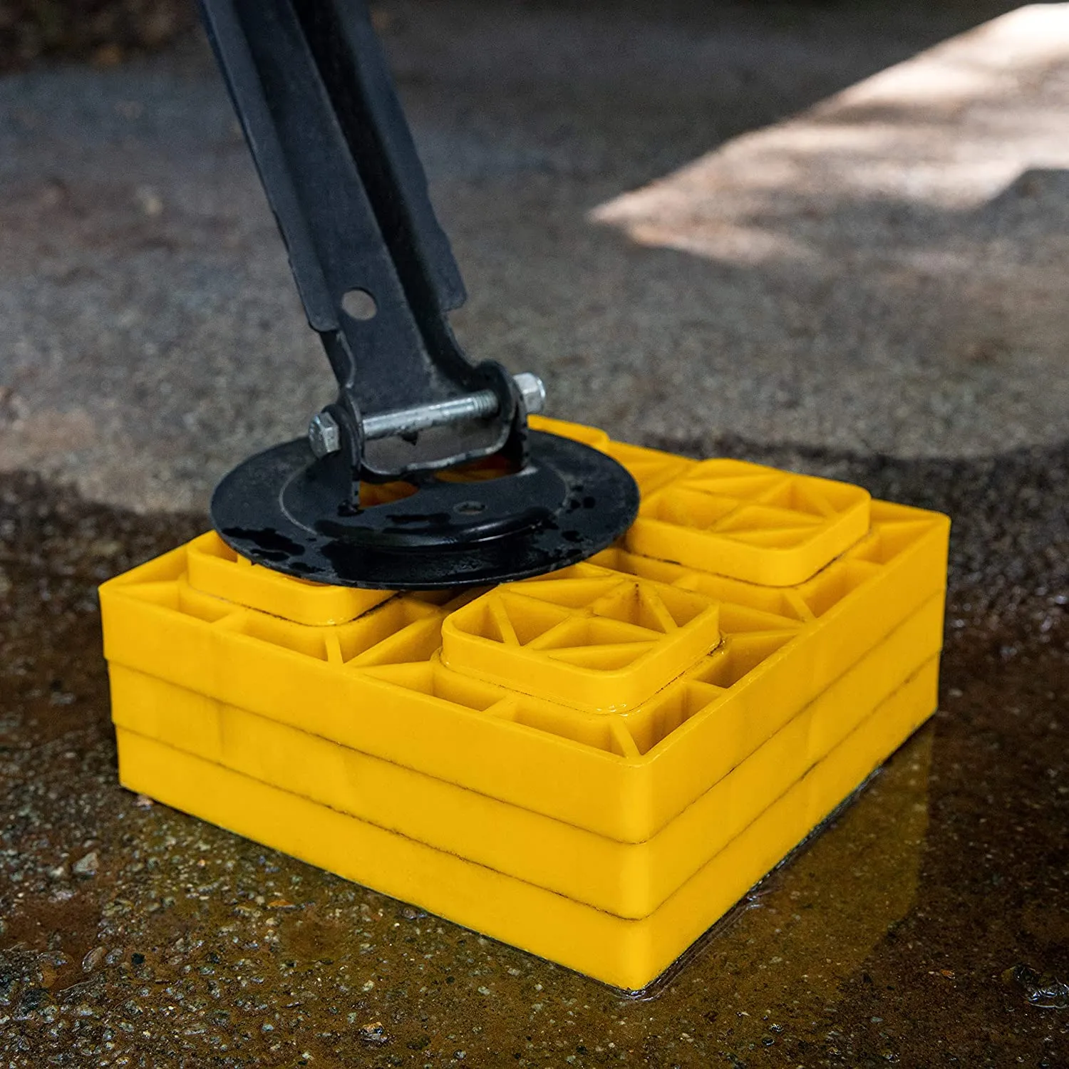 Camco 44512 FasTen Leveling Blocks - w / T-Handle,2x2,Yellow 10 pack