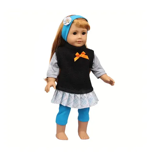 Charming 18-Inch Doll Autumn Costume Set for Travel Adventures