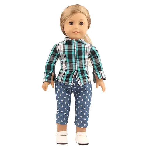 Charming 18-Inch Doll Autumn Costume Set for Travel Adventures