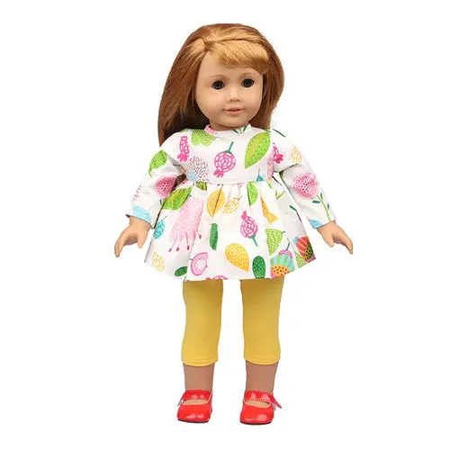 Charming 18-Inch Doll Autumn Costume Set for Travel Adventures