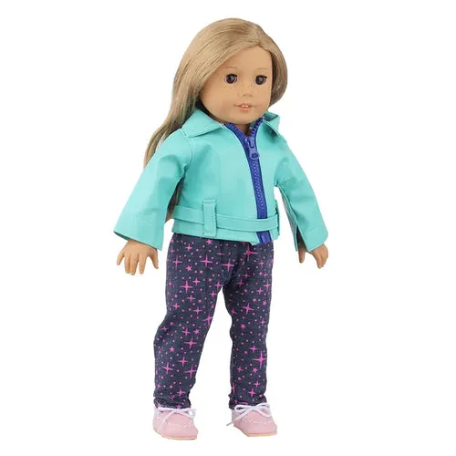 Charming 18-Inch Doll Autumn Costume Set for Travel Adventures