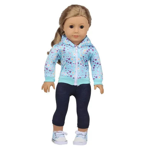 Charming 18-Inch Doll Autumn Costume Set for Travel Adventures
