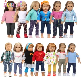 Charming 18-Inch Doll Autumn Costume Set for Travel Adventures