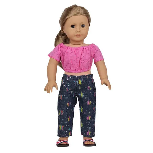Charming 18-Inch Doll Autumn Costume Set for Travel Adventures