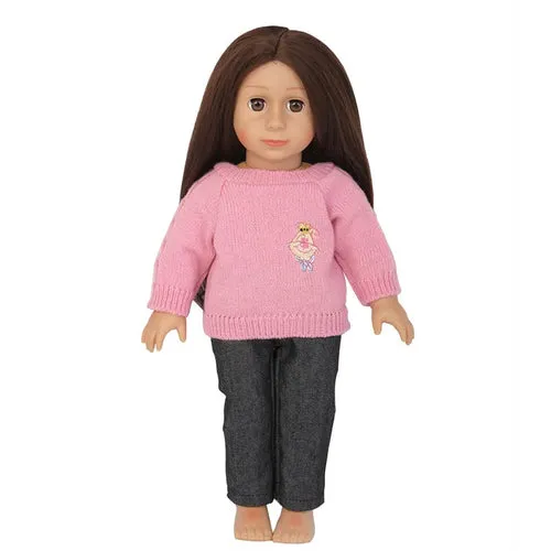 Charming 18-Inch Doll Autumn Costume Set for Travel Adventures