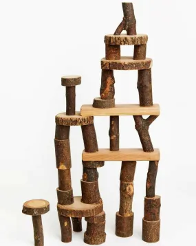 Classic Barked Tree Blocks - 36 pcs