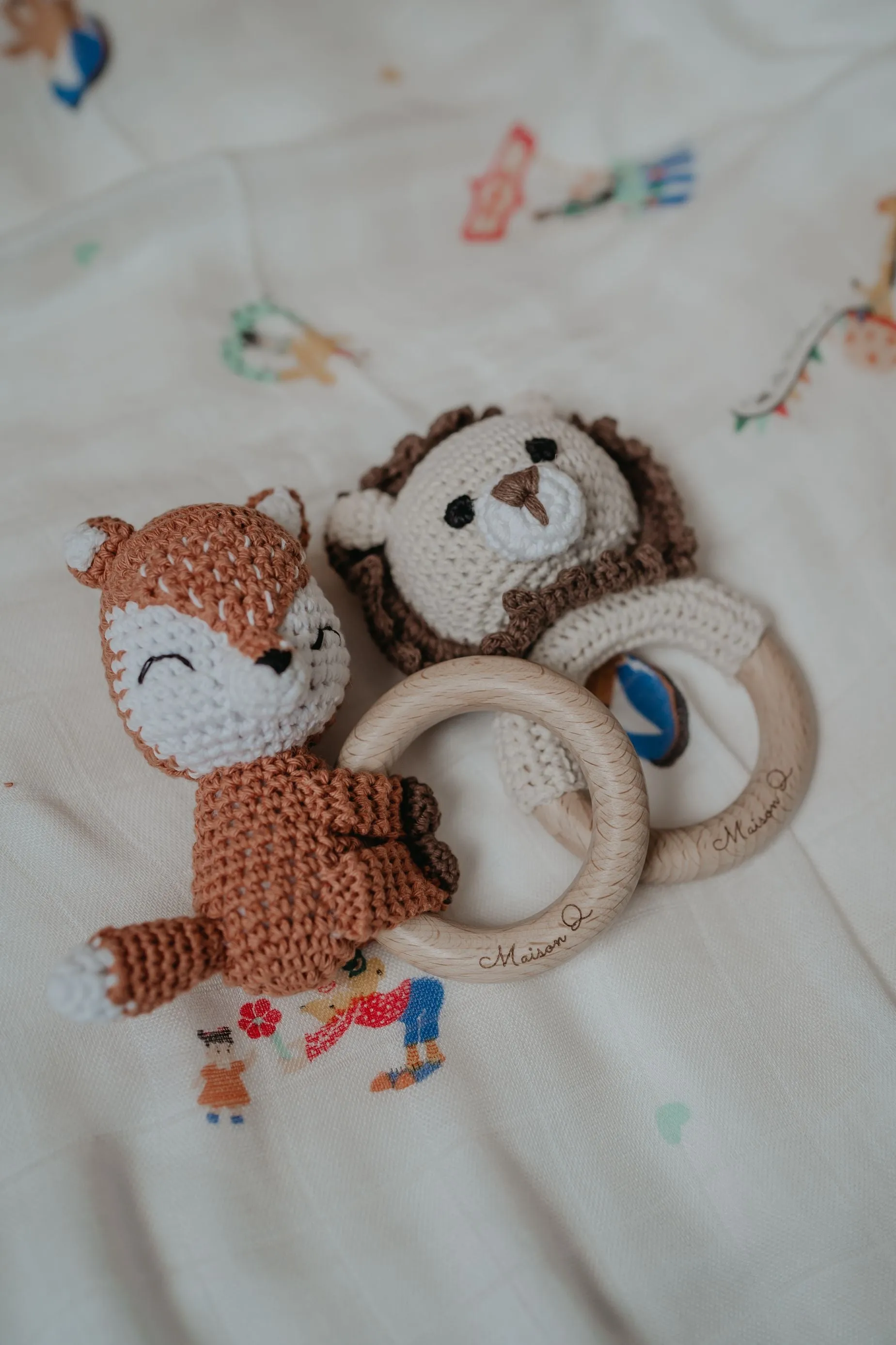Clever Fox Crocheted Baby Rattle