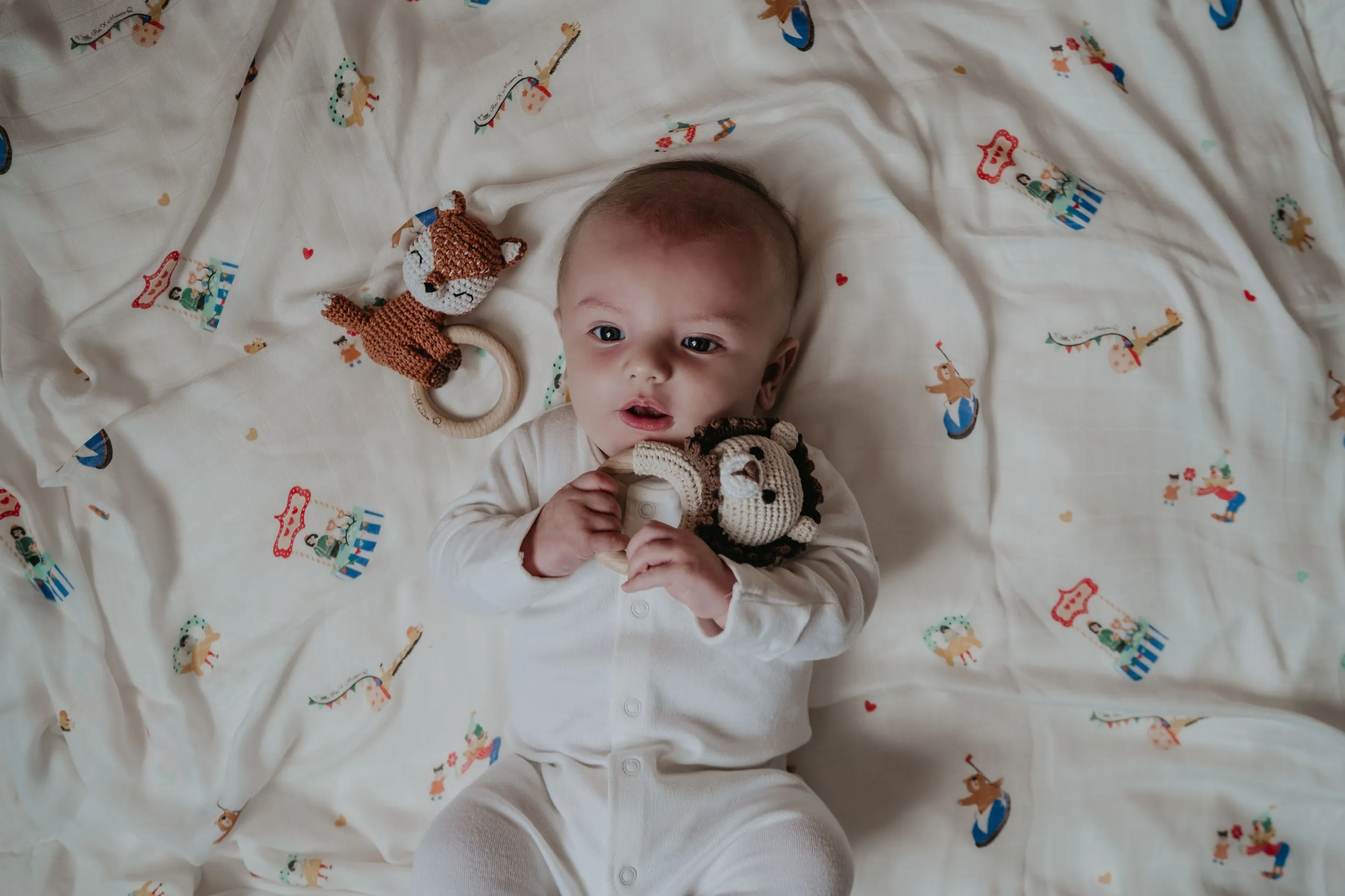 Clever Fox Crocheted Baby Rattle