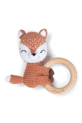 Clever Fox Crocheted Baby Rattle