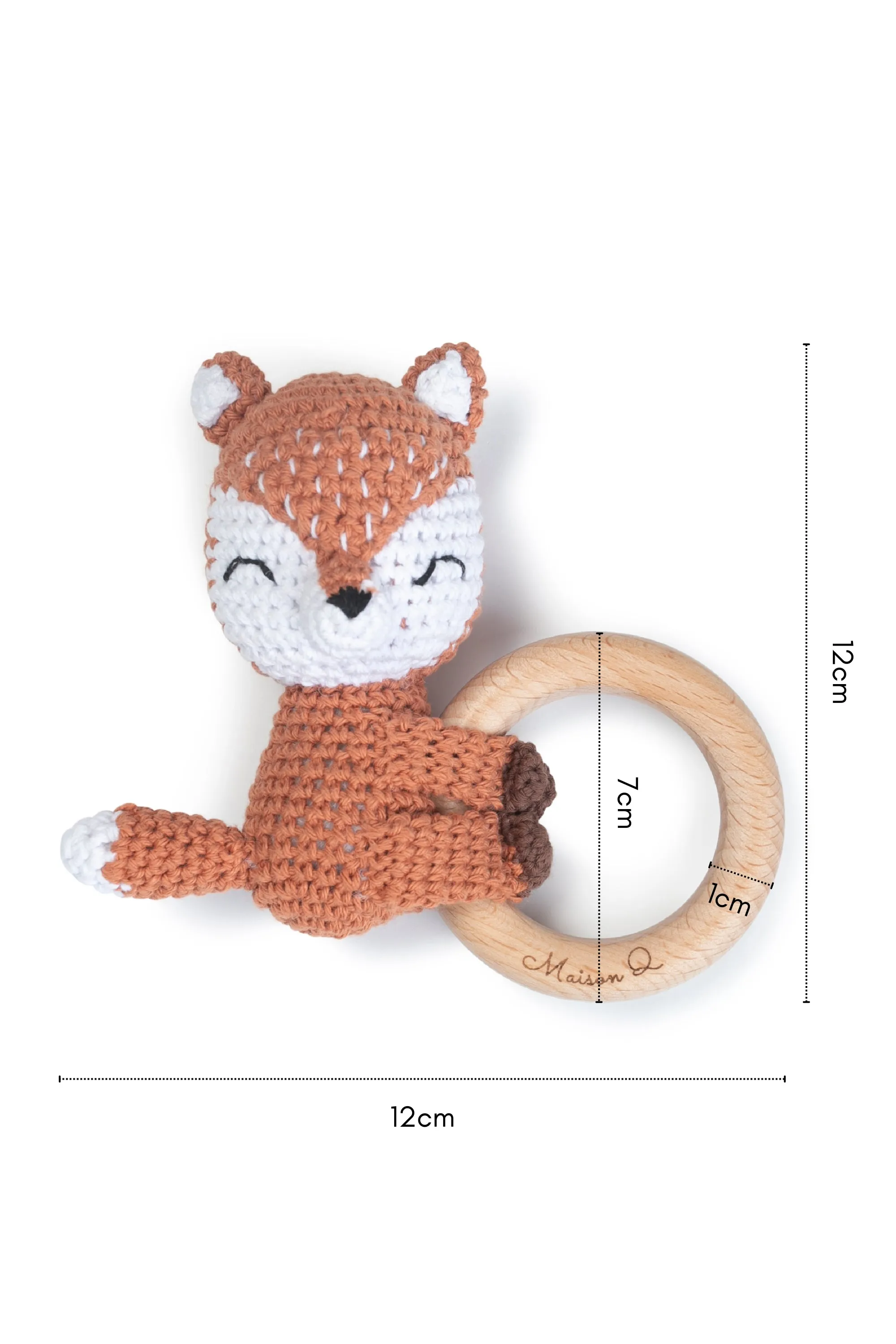 Clever Fox Crocheted Baby Rattle