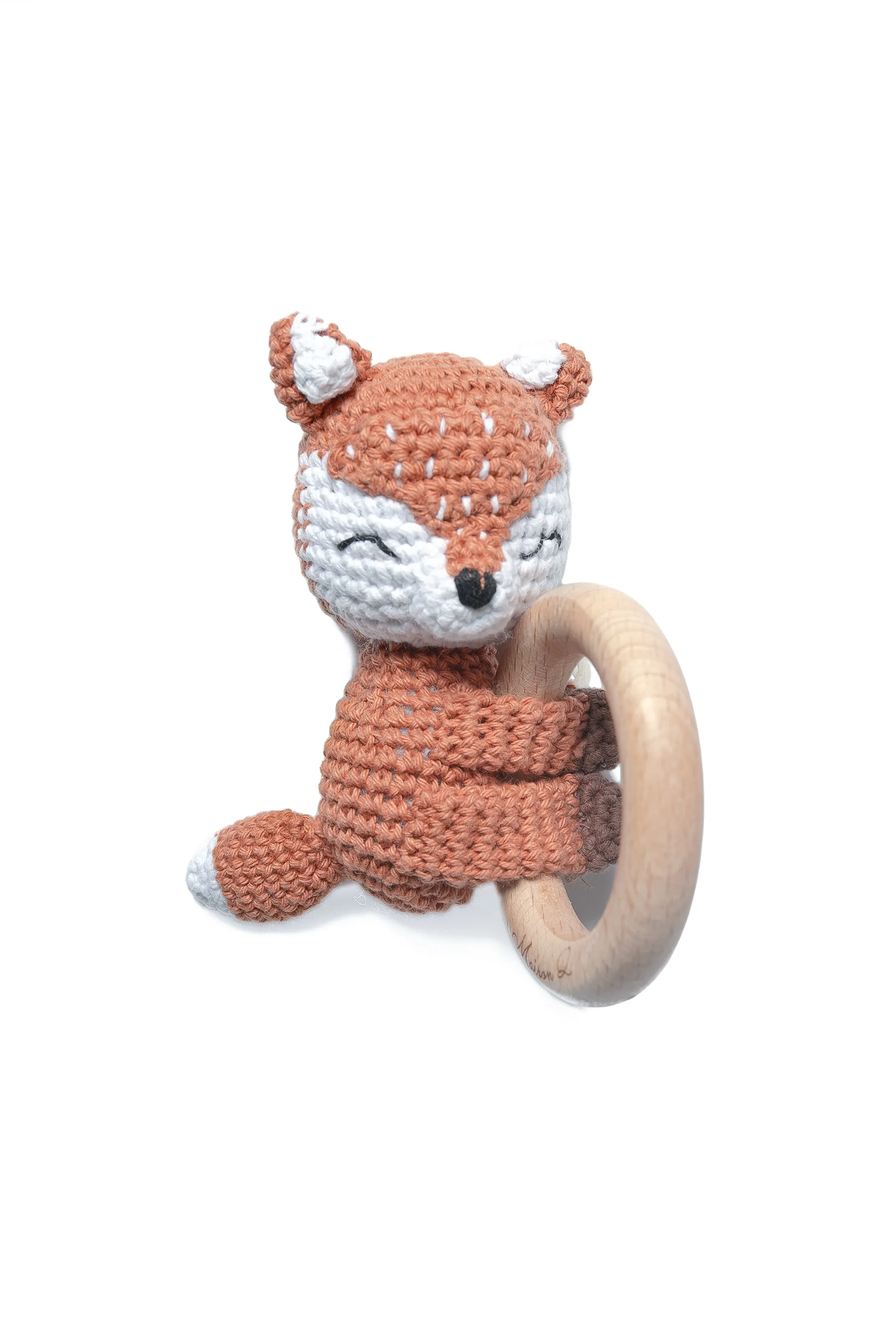 Clever Fox Crocheted Baby Rattle