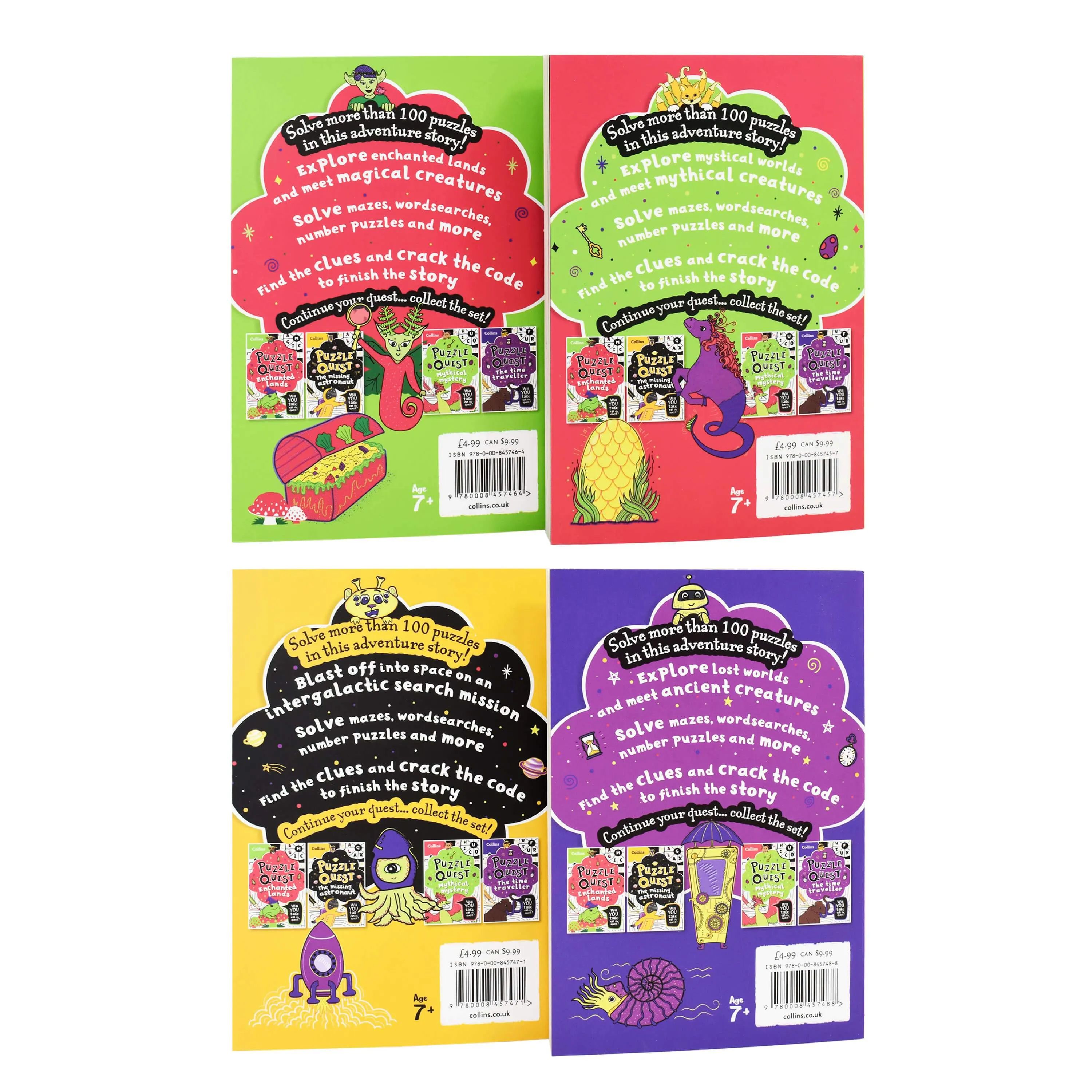 Collins Puzzle Quest 4 Books Collection Set By Kia Marie Hunt - Ages 7-9 - Paperback