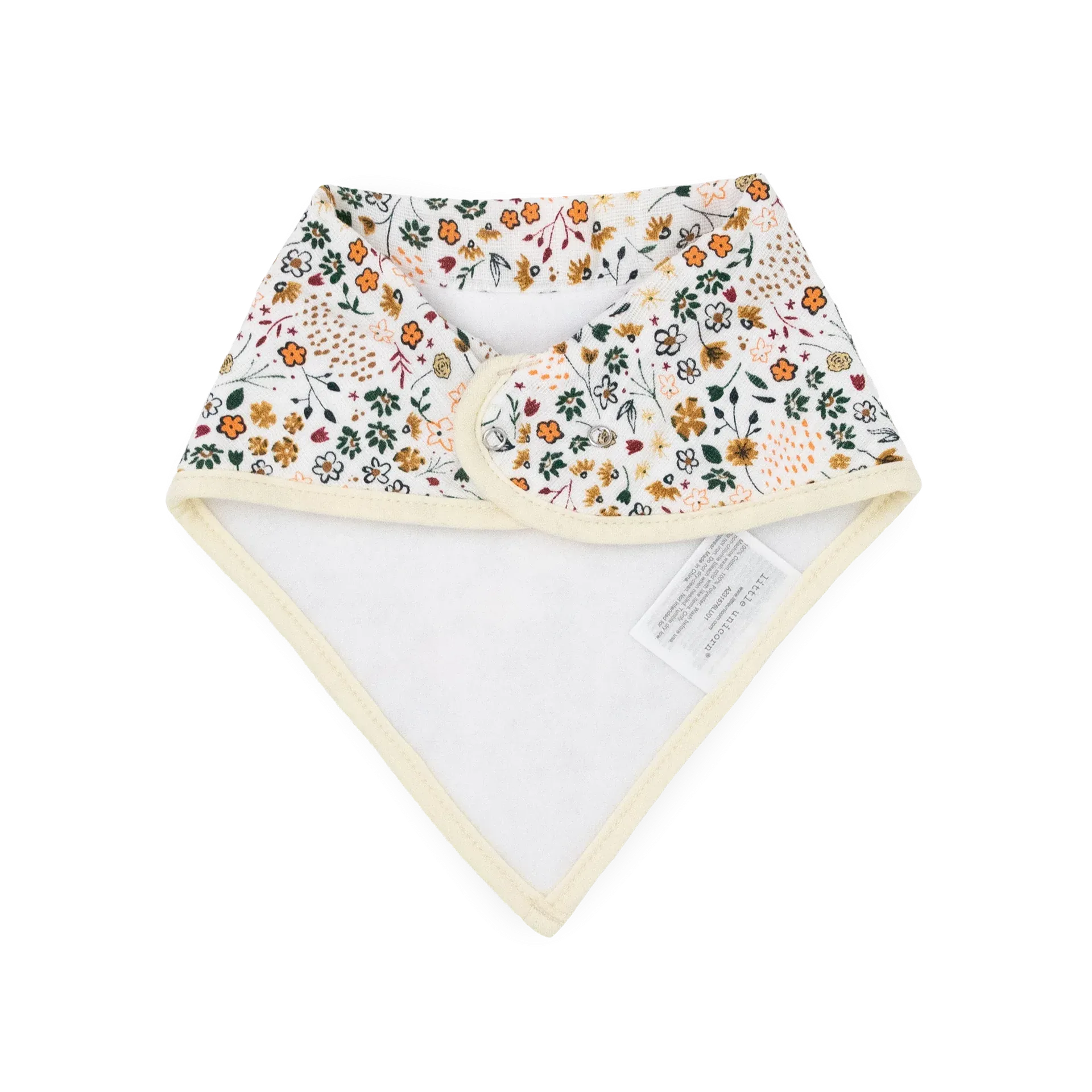 Cotton Muslin   Fleece Bandana Bib 4 Pack - Pressed Petals