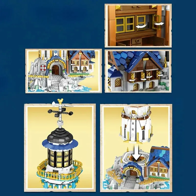 Creator Expert MOC Medieval Town City Lighthouse Bricks Toy