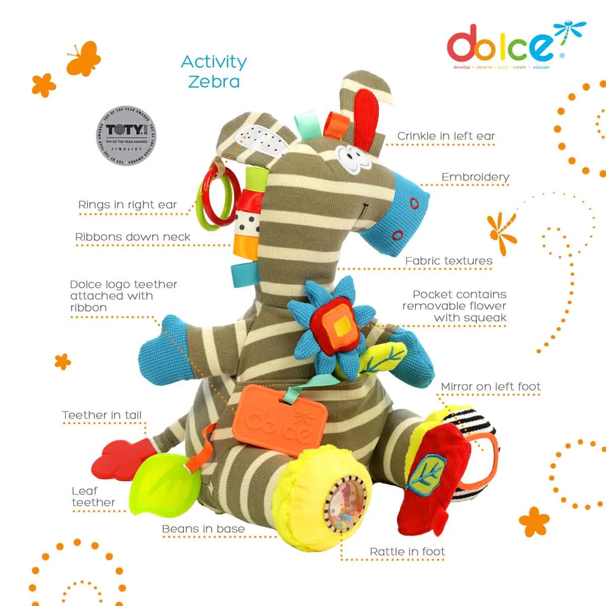 Dolce Toys - Activity Zebra