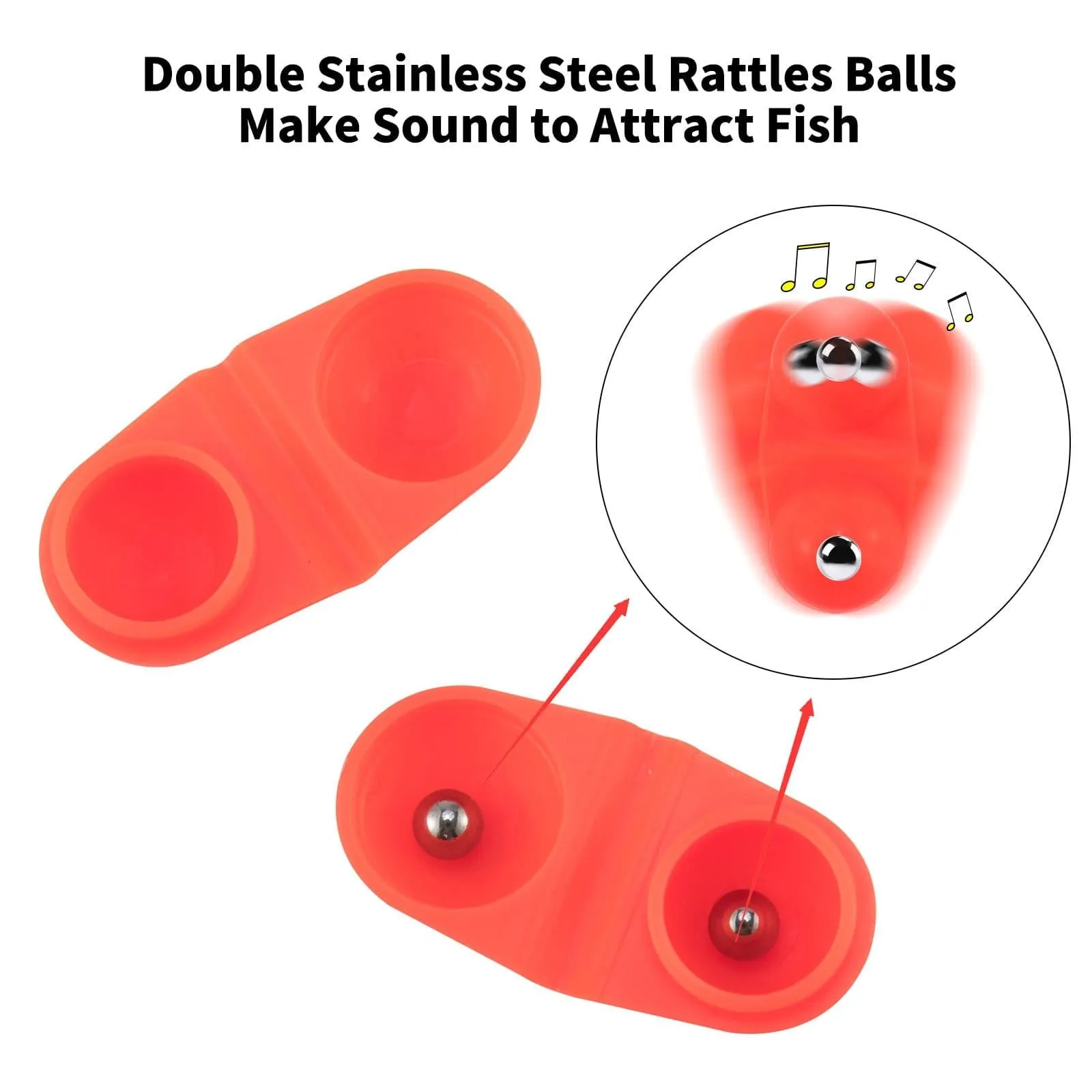 Dr.Fish  20/50pcs Double Rattle Beads