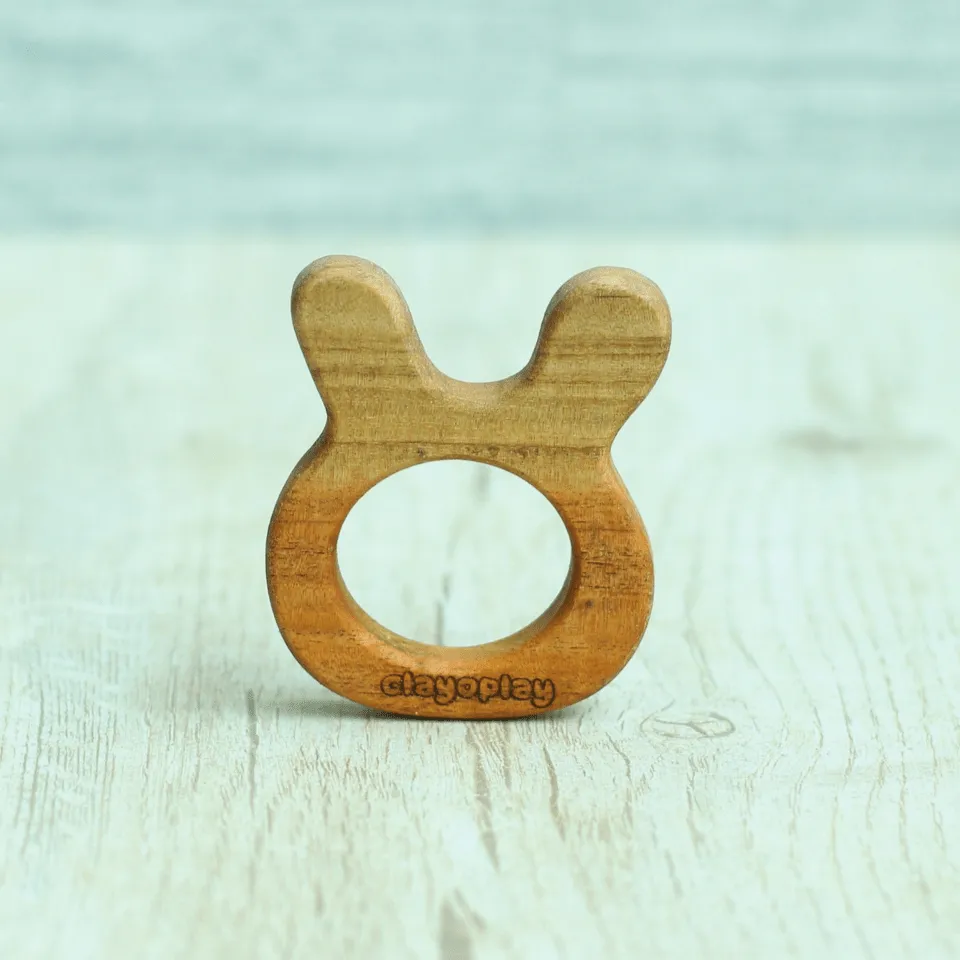 Earthytweens Neem Wood Teethers Set Of 3 (Bird Bunny Cloud)